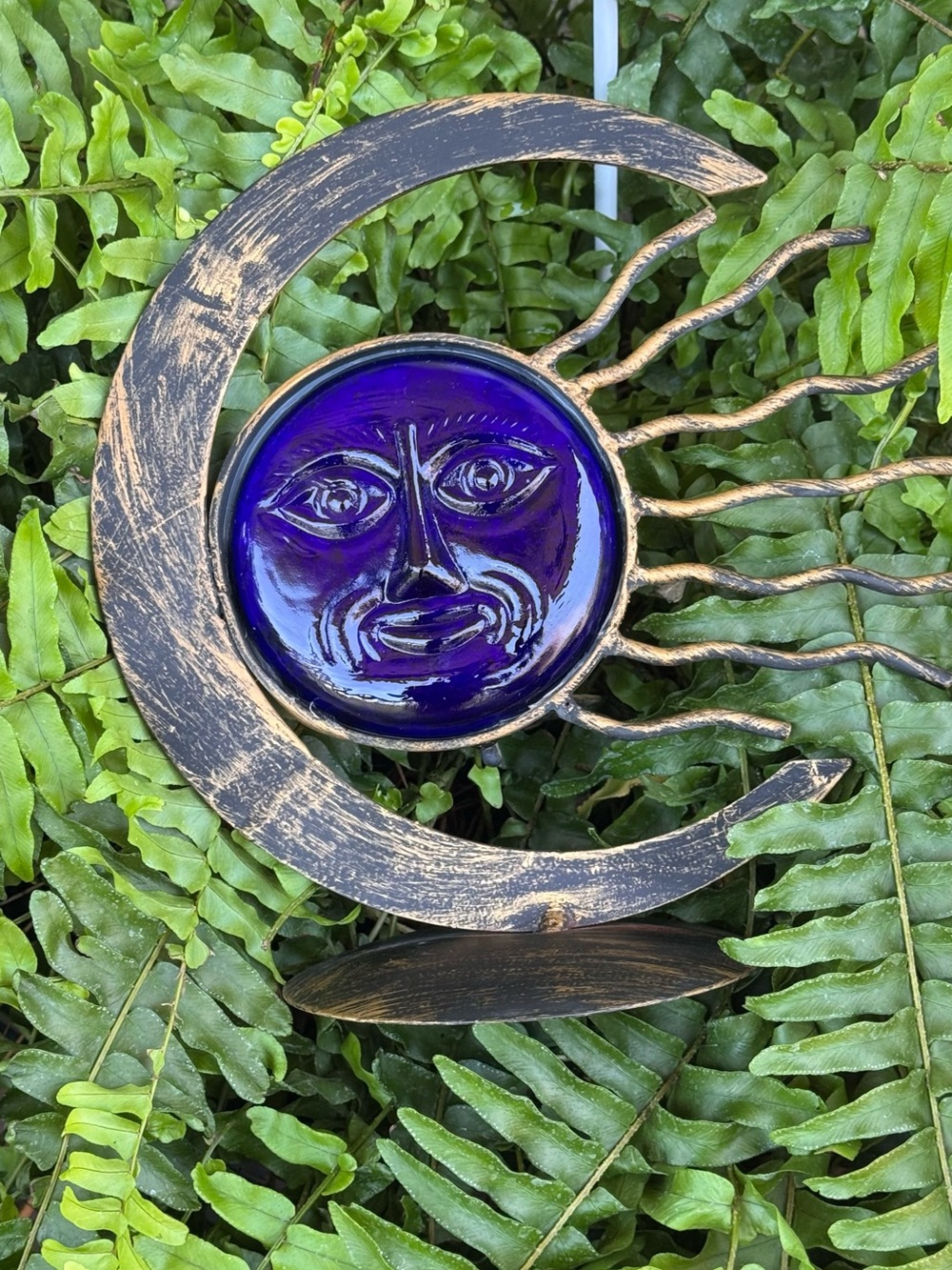 Celestial‎ Sun Moon Cobalt Blue Candleholder